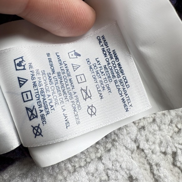 Lands' End Sweater Mens L Purple Lambswool Crew Pullover Preppy Casual Old Money - Picture 6 of 10